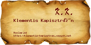 Klementis Kapisztrán névjegykártya